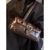 Armpit women's bag 2026 autumn and winter new personalized shoulder bag European and American cool texture riveted women's tote bag