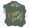 Inkdotpot Pack Of 100 Real Gold Foil Bracket Shape Paper Tags Merry X-Mas Christmas Favor Hang