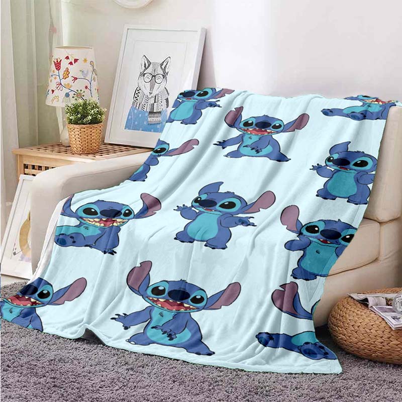 Pătură Drăguță cu Desene Animate Stitch Animație Modă Flanelă Fleece Pufoasă Pătură Aruncată Copii Canapea Călătorie Camping