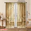 Elegant Floral Dove Print Curtains Polyester Living Room Kitchen Bedroom Sheer Set Of 2 Made With Rod Pocket Decor