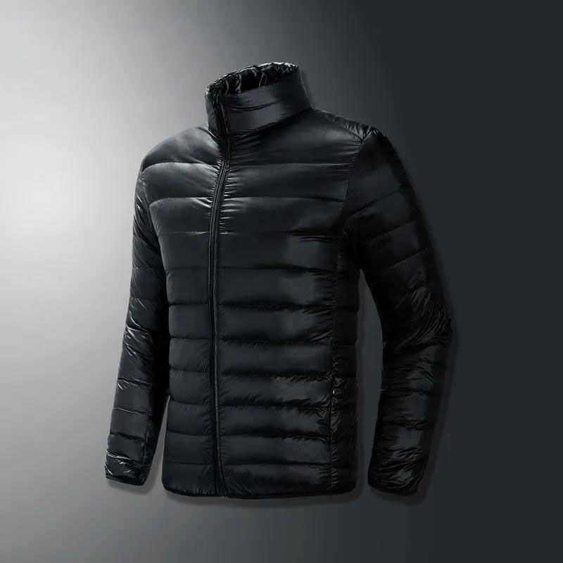Men's Large Lightweight Casual Cotton Jacket with Short Stand Collar and Hood