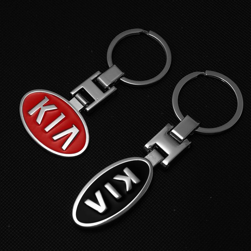 RYQW7 Car Metal Key Chain Pendant Gift Key Ring Auto Styling Accessories For Kia Rio Ceed Sportage Cerato Soul Sorento Picanto Optima