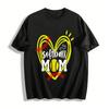 Softball Mom Heart Print Casual Short Sleeve T-Shirt Pure Cotton T-shirt
