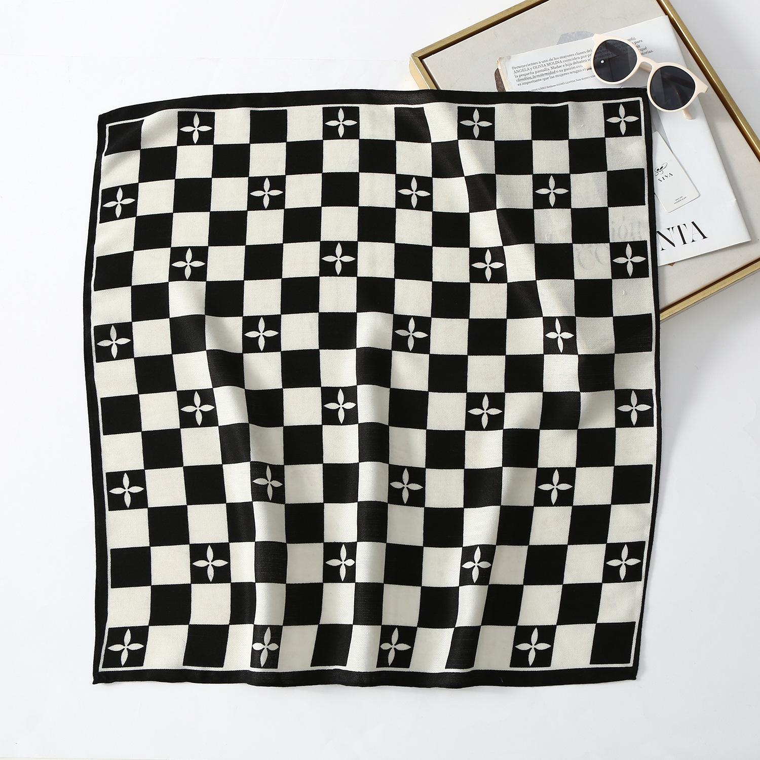 

Модная бандана, хлопковый шейный шарф, женский роскошный шарф с цветочным принтом, носовой платок, квадратная повязка на голову 68x68cm черный бин