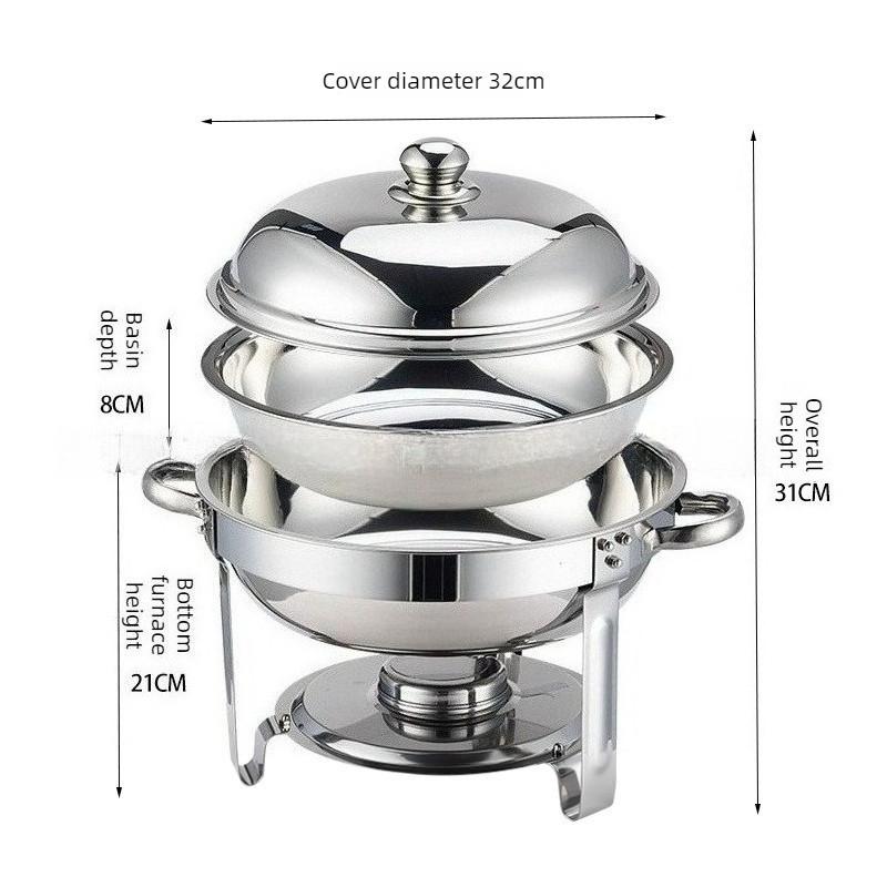 Large Capacity Stainless Steel Buffet Stove Hotel Insulation Stove Restaurant Circular Alcohol Heating Stove Food Heater