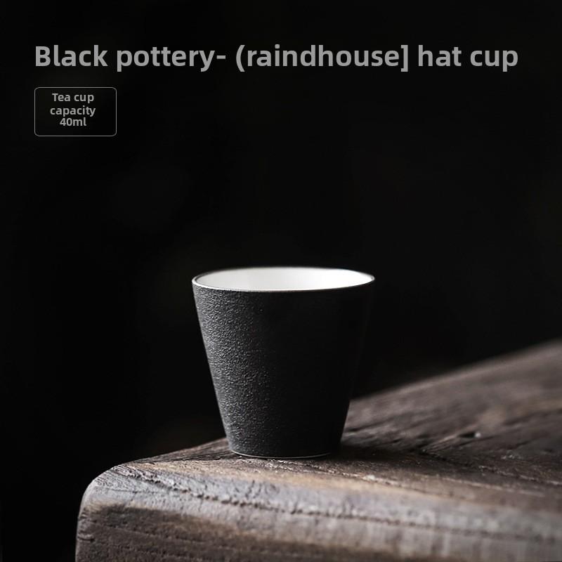 

Набор для чая Кунг-фу из китайской черной глины ручной работы - Конические чашки для чая в стиле дзен, Керамические аксессуары для чайной церемонии Гунфу для дома и подарков 40ml