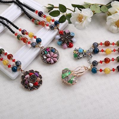 Collana in Stile Etnico Retrò: Catena per Maglione alla Moda Versatile Accessorio da Donna