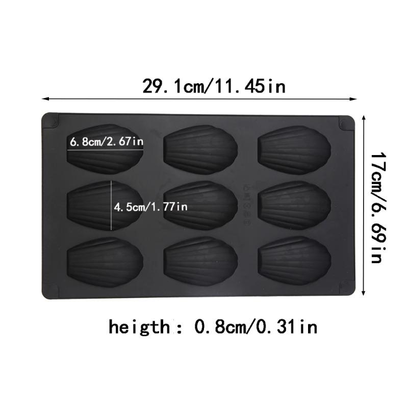 1/2Pcs 9 Cavity Madeline Mold Silicone Madeline Cookies Pan Nonstick Baking Pan for Make Madeleine Cookies Baking Tool