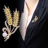 Luxury  Wheat Ear Brooch Collar Pins Shining Women Men'S Party Brooches Jewelry Gift