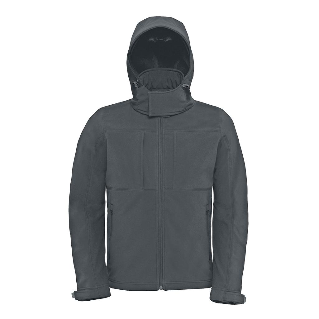 B&C Mens Hooded Softshell Breathable, Waterproof & Windproof Jacket (Fleece Lining)