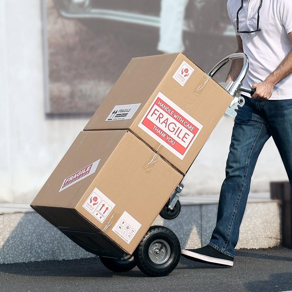 Aluminum Hand Truck, 2 in 1, 800 lbs Load Capacity, Heavy Duty Industrial Convertible Folding Hand Truck and Dolly, Utility Cart Converts from Hand