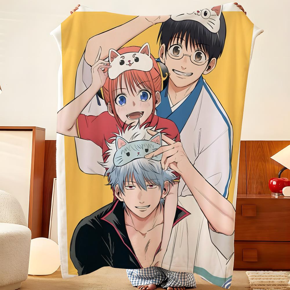 Anime Gg-Gintama-Aa Throw Flannel Throw Blanket, Lightweight Cozy, Durable Washable Cute Cool
