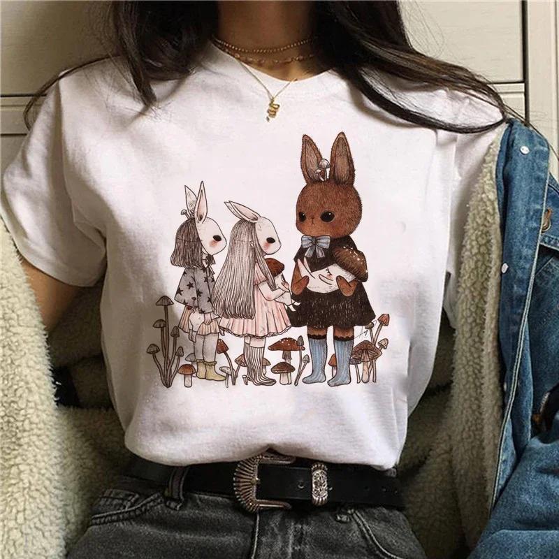 Harajuku casual women's T-shirt summer cartoon women's mushroom pattern women's T-shirt Harajuku street wear T-shirt