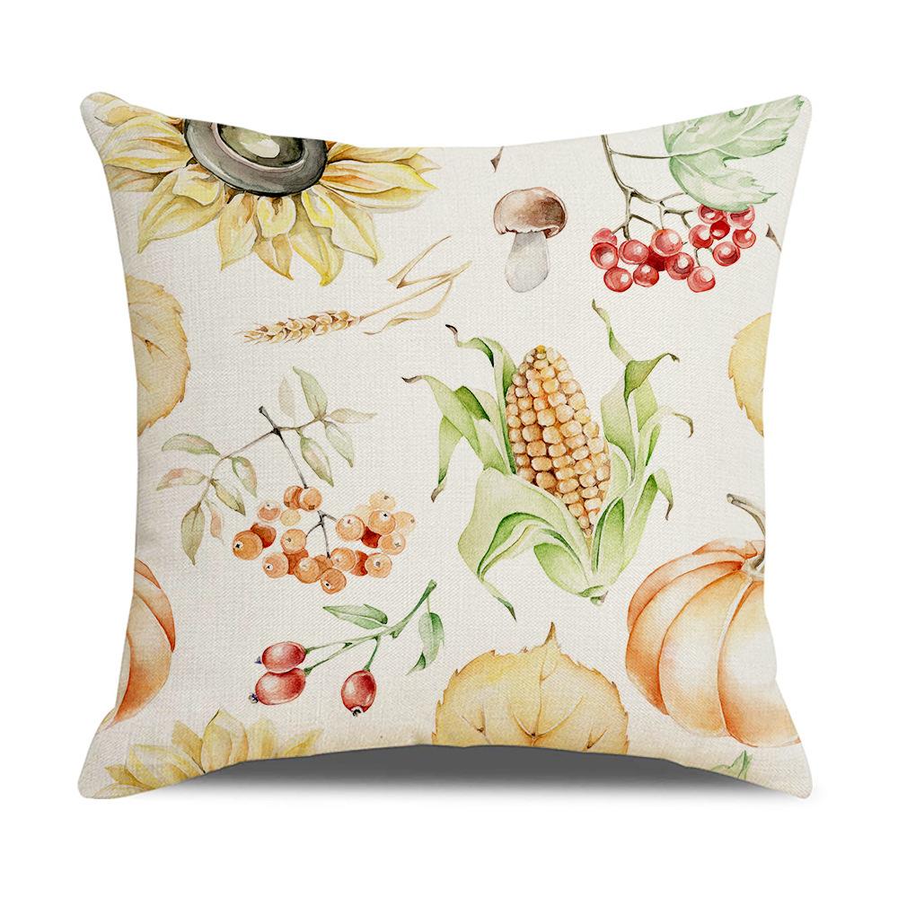Home Autumn Pillow Cover New Pumpkin Truck Linen Cushion Cushion Cover