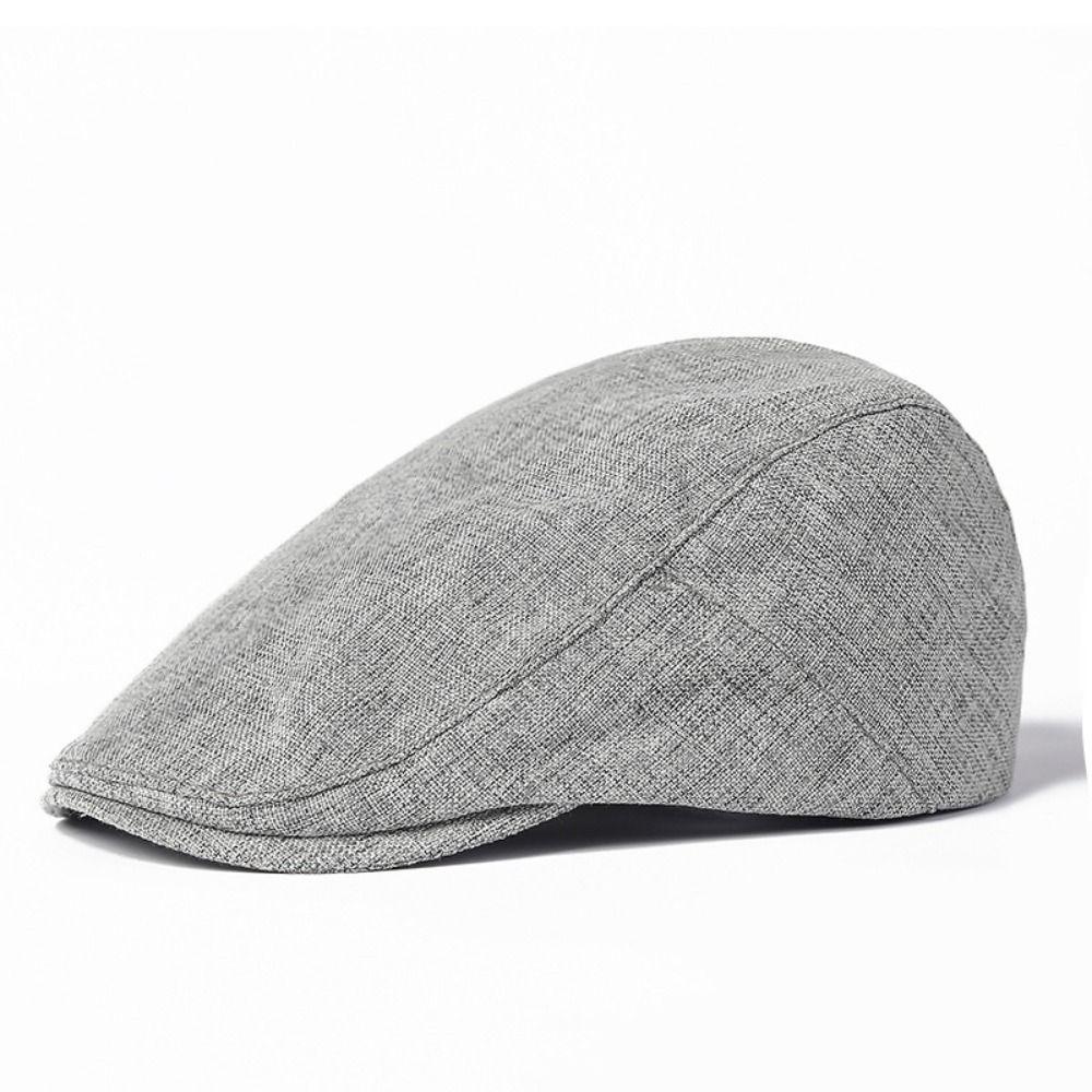 Cabbie Hat Vintage Men's Beret Cotton Casual Flat Cap Driving Solid Color Golf Hats Outdoor