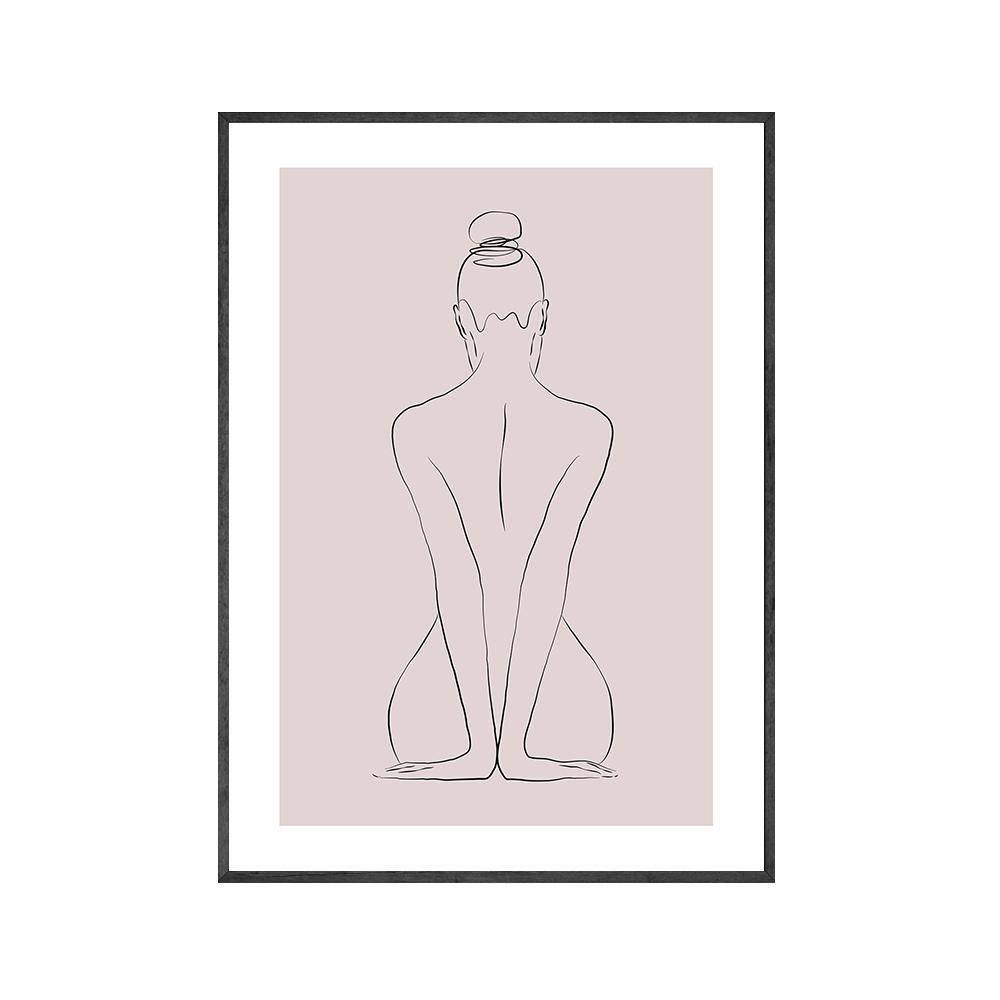 Woman One Line Drawing Art Canvas Painting Abstract Female Nude Pink Poster Woman Body Minimalist Print Nordic for Home Decor