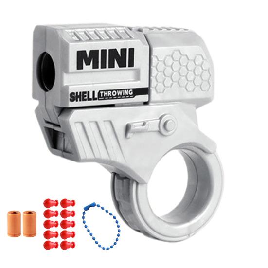 

Игрушка-стрелок со спиннером и кольцом, 10 мягких пуль, 2 патрона, подвесная цепь, снятие стресса, тревожности, для детей и подростков, для взрослых, вращающееся кольцо, пусковая установка, игрушка EDC серый