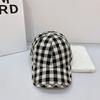 New Baseball Cap Hemming Plaid Summer Millinery Hat Sunshade Sunscreen Breathable Large Head Circumference Adjustable