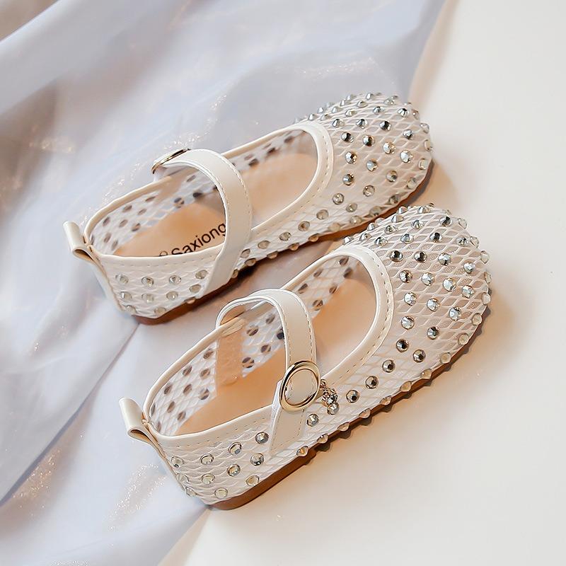 New Summer Kids' Hollow-Out Mesh Sandals - Korean-Style Breathable Low-Cut Mary Jane Shoes for Girls