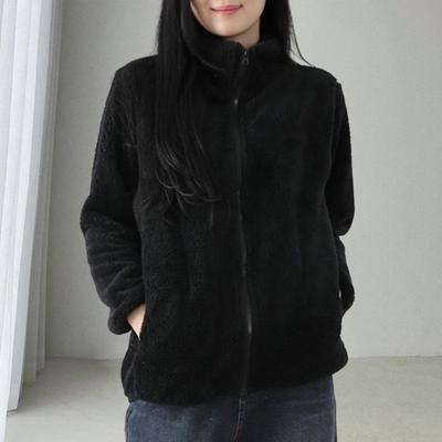 Yousheng - Abrigo de invierno para mujer, de felpa gruesa, con cuello alto, protección para el cuello, abrigado, mangas largas con bolsillos, chaqueta para desplazamientos al aire libre