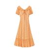 Women's Floral Chiffon V-Neck Midi Dress