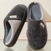 Men's Minimalist Non-Slip Indoor Cotton Slippers - Fleece-Lined, Thick Sole, Color Block, Autumn/Winter Warm Shoes