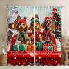 Christmas Curtains Xmas Decor Drapes Kids Boys Girls Adults Cute Cartoon Pet Puppy Dogs Window Curtain With Blackout Polyester