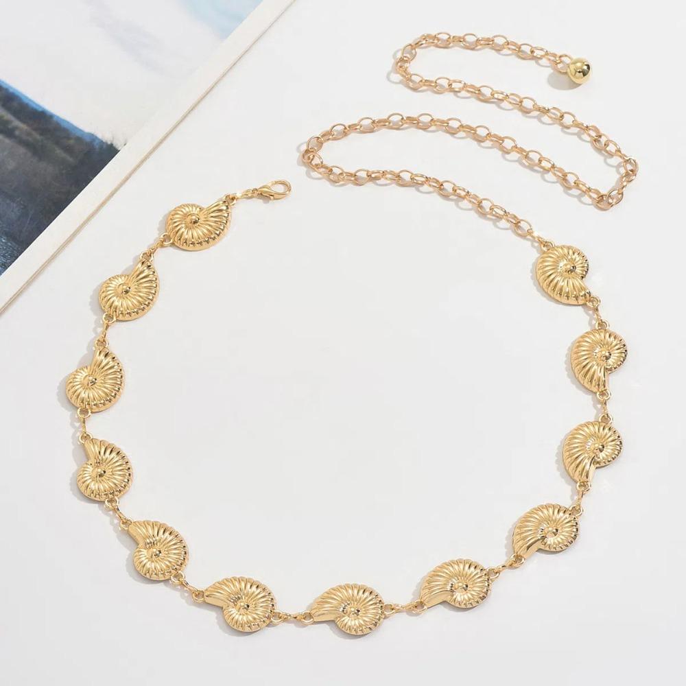 Sea Series Shell Conch Waist Chain Zinc Zinc Alloy Metal Shell Beach Body Chain Girls Couple Gift