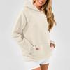 Long Sleeve Sweatshirts For Women Loose Casual Solid Color Tunic Hoodies Trendy Texture Pullover Tops Fall Tops With Pocket