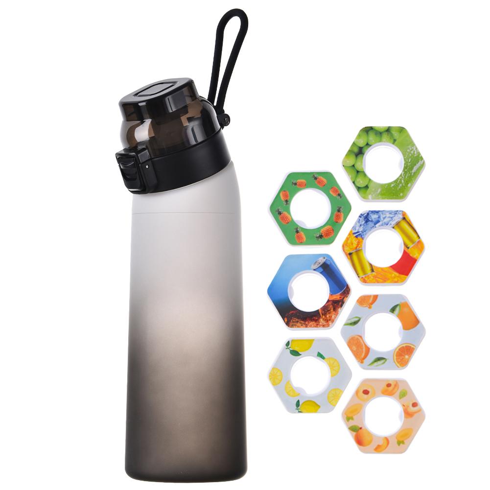 650ML Air Water Bottle With 7Pcs Random Flavor Pods Portable Transparent With Straw Leak Proof Suitable for Outdoor Sports
