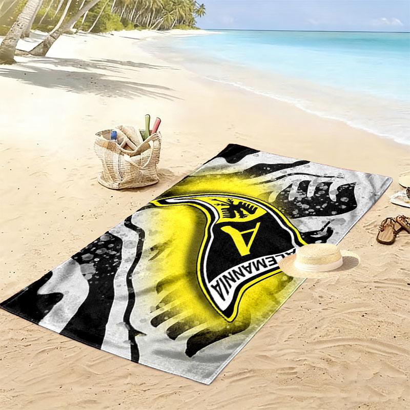 Ręcznik Plażowy z Nadrukiem Alemannia Aachen, Duży Miękki Szybkoschnący Ręcznik na Plażę Kemping Pływanie