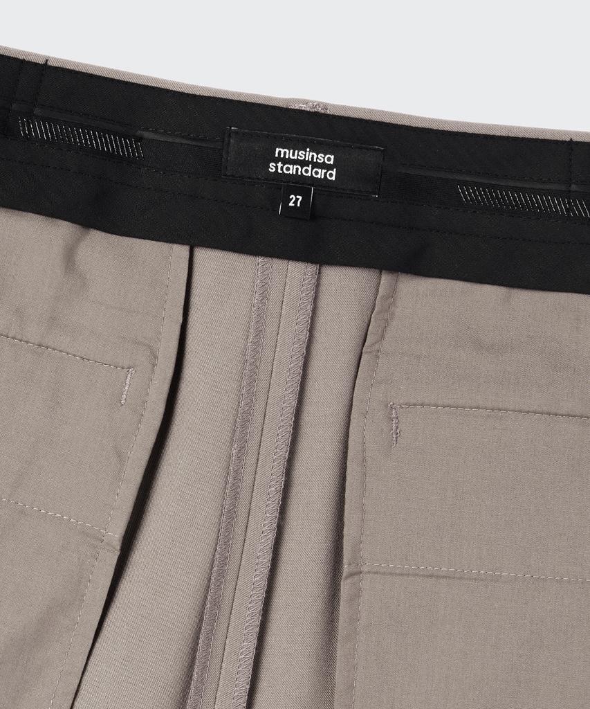MUSINSA STANDARD WOMAN Women'S Low Waist Deep Tuck Extra Wide Hidden Banding Slacks [Light Beige]
