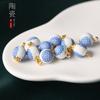 Ceramic Beads Buttons Blue And White Porcelain Decorative Buttons Chinese National Style Retro Cheongsam Buttons Hanfu Tang Suit Shirt Buttons