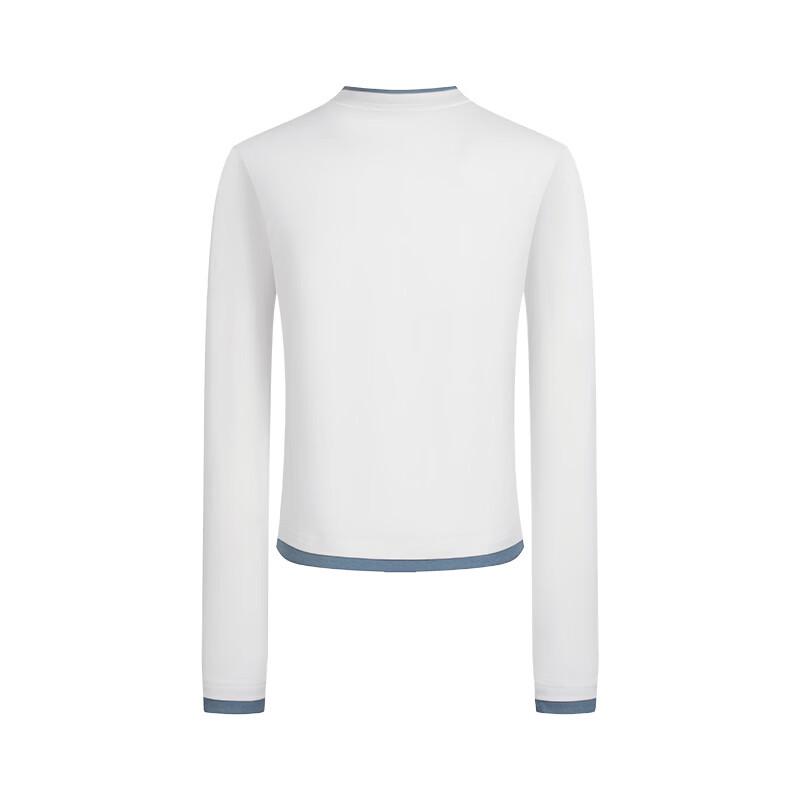 Navigare Women's Tencel Wool Faux Two-Piece Color-Block Long-Sleeve Top