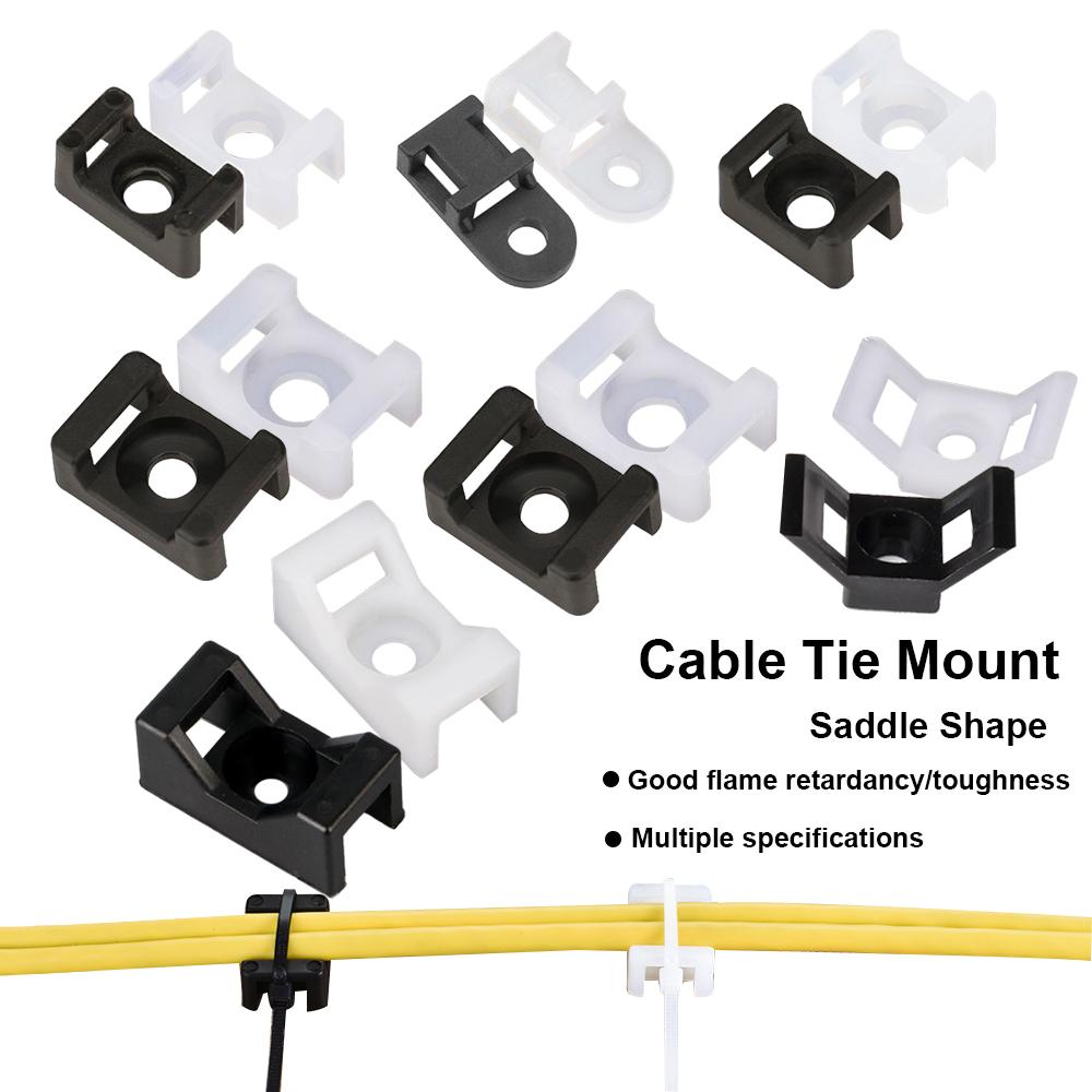 Saddle Cable ties base mount holder Wire Fixing Clamp Screw Holes mounter HC-0~ HC-7,HC-1S~HC~2S, Cable and Wire management cable organizer