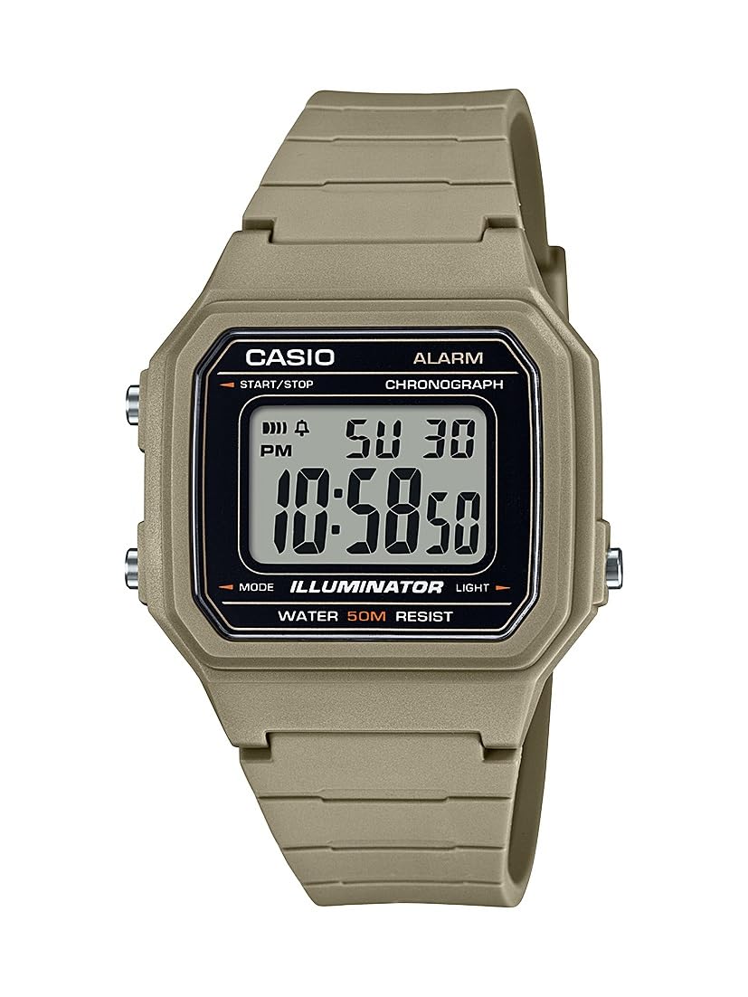 

Casio Illuminator Alarm Chronograph Digital Watch 50M Waterproof W217H-5AV, Beige