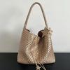 Commuter large-capacity underarm shoulder bag, pure hand-woven bag, fashionable and simple, portable child and mother tote bag for women