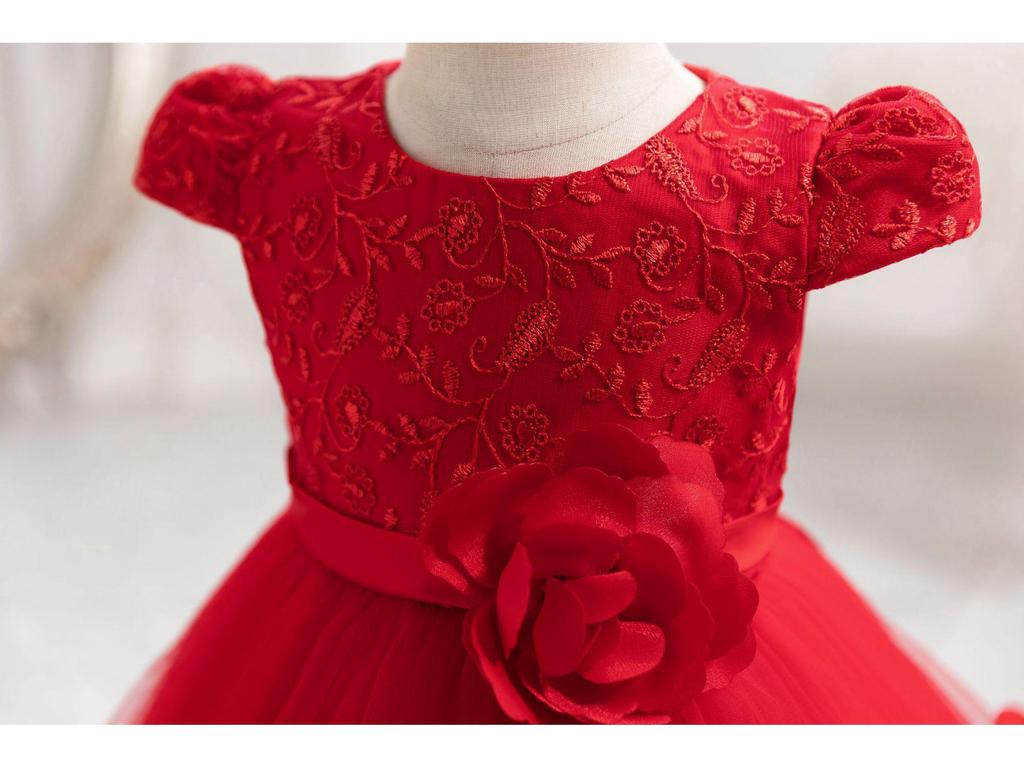 Přeshraniční dětské krajkové princeznovské šaty: Festivalová nadýchaná sukně pro vystoupení, pro roční děti