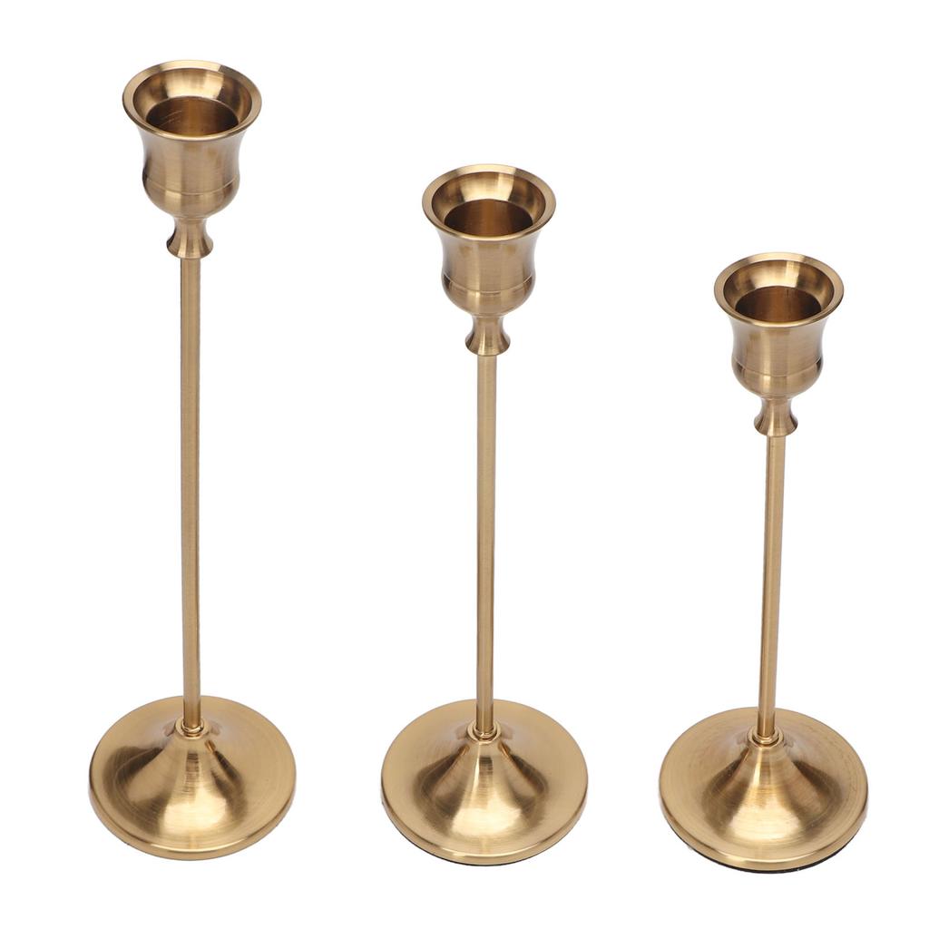 Taper Candle Holder European Style Vintage Brass Color Taper Candle Holders Decoration for Wedding
