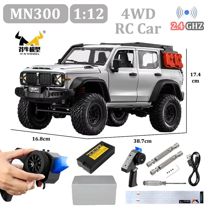 

MN Model MN-300 1:12 Climbing Car RC Car Fully Proportional 4WD Remote Control Off Road Vehicle 2.4G Adult Gift Children Toy