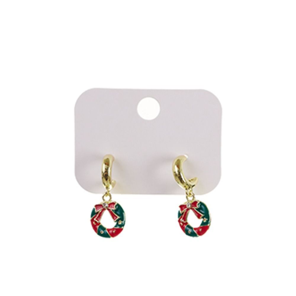 2 pcs Christmas Tree Xmas Dangle Eardrop Cartoon Santa Claus Earrings Cute Christmas Earrings Gifts