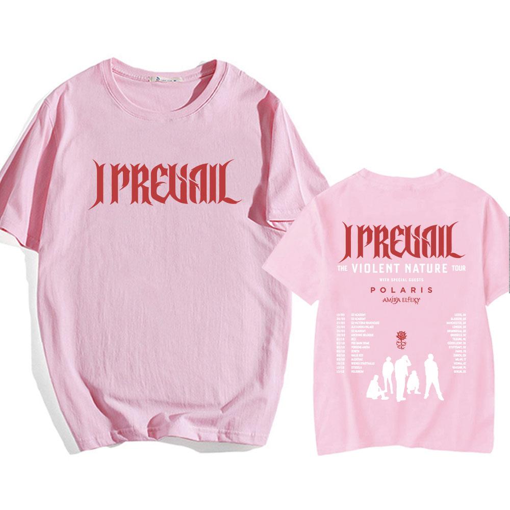 

I Prevail VIOLENT NATURE Tour 2026 T-shirt Unisex Streetwear Cotton Short Sleeve Loose Tshirts Punk Band Fashion Tees XL