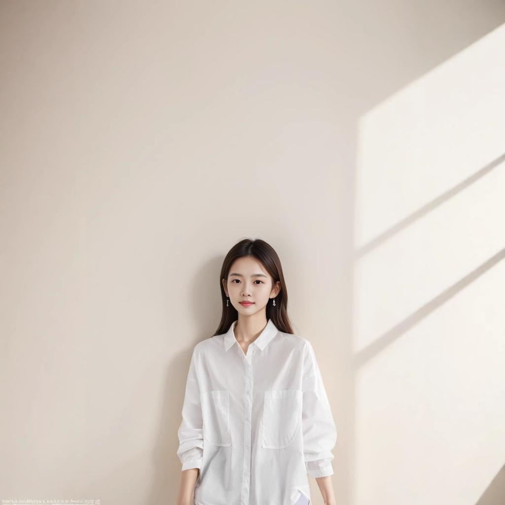 Design-sensing Pure Cotton White Top for Women Long-sleeved Spring Latest Commuter Versatile Top Simple and Chic Top