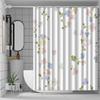 Floral Pattern Shower Curtain - Polyester Woven, Machine Washable, Includes 12 Hooks, All-Season Home Decor, Bathroom Partition
