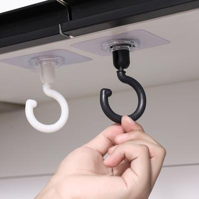 Heavy Duty Ceiling Hooks, No Drilling Adhesive Hooks for Kitchen Utensils, Damage Free Wall and Door Hooks