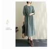 Floral Plus Size Dress Commuter Literary Loose Midi Dress