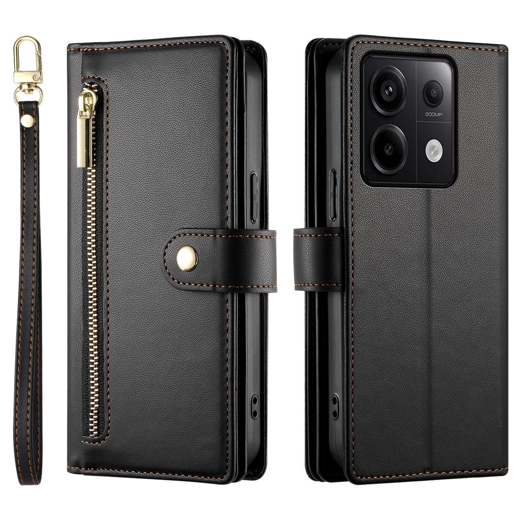 Crossbody Zipper Cards Solt Wallet Leather Case For Xiaomi Redmi Note 13 Pro Plus 12 13C POCO X6 5G Lanyard Bag Pocket Cover
