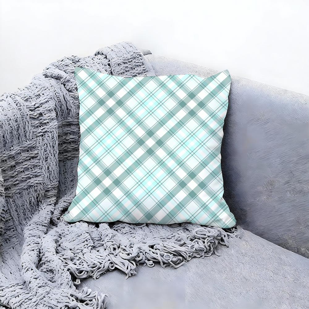 Classic Plaid Pattern Cushion Cover Premium Comfort Reversible Pillow Cove Two In One Design for Any Room Car Interior