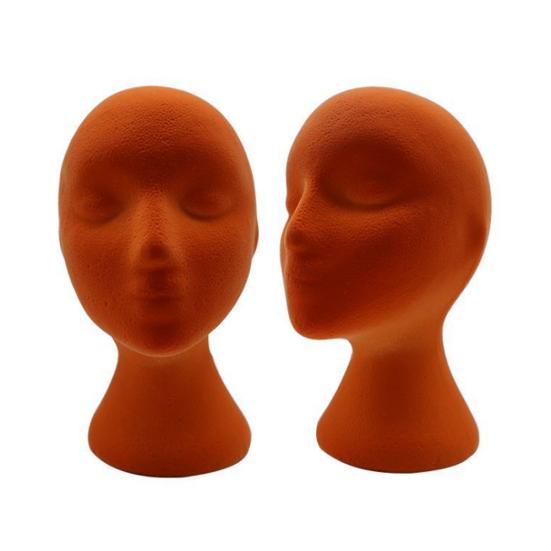 Female Styling Flocking Foam Head Mold Wig Holder DIY Headwear Display