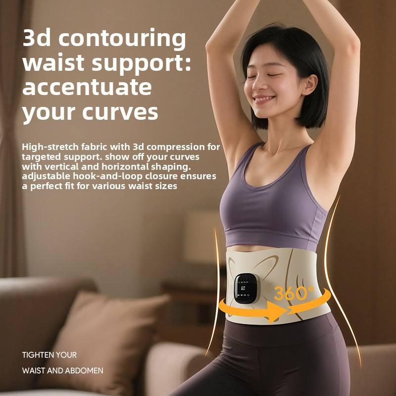 EMS Pulse Microcurrent Waist Massager Sweat Waist Support Abdominal Compression Belt Electric Gua Sha Training Tool